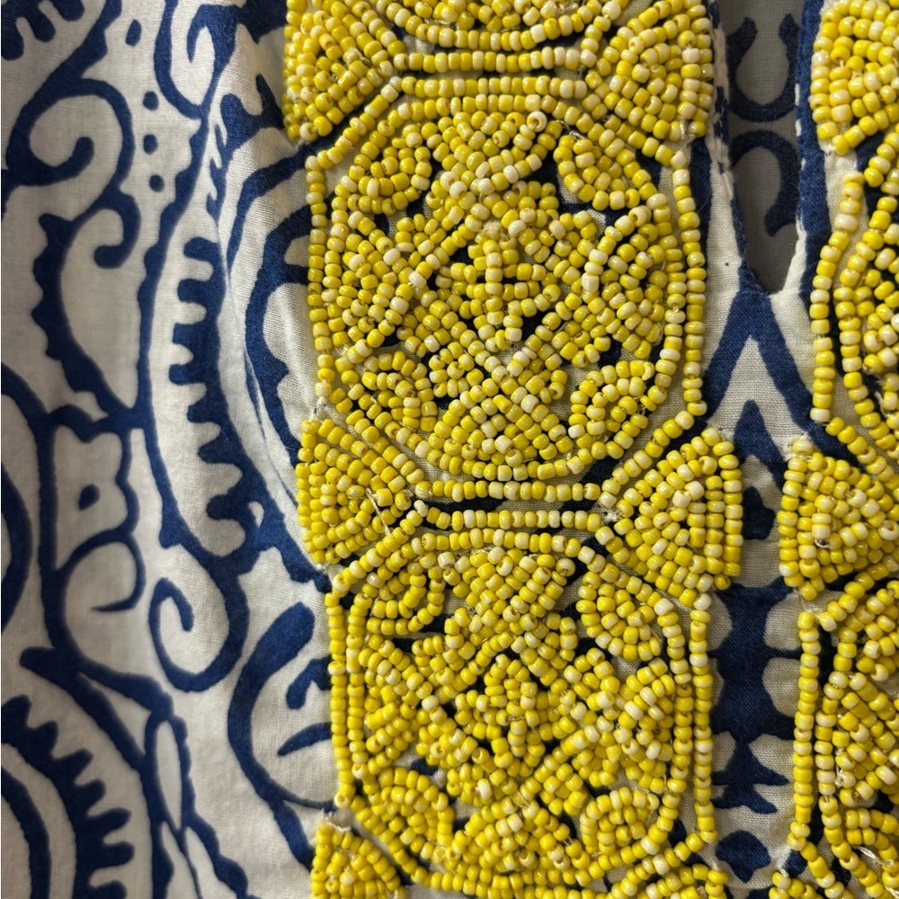Talbots Blue and Yellow Paisley Blouse - Picture 4 of 6